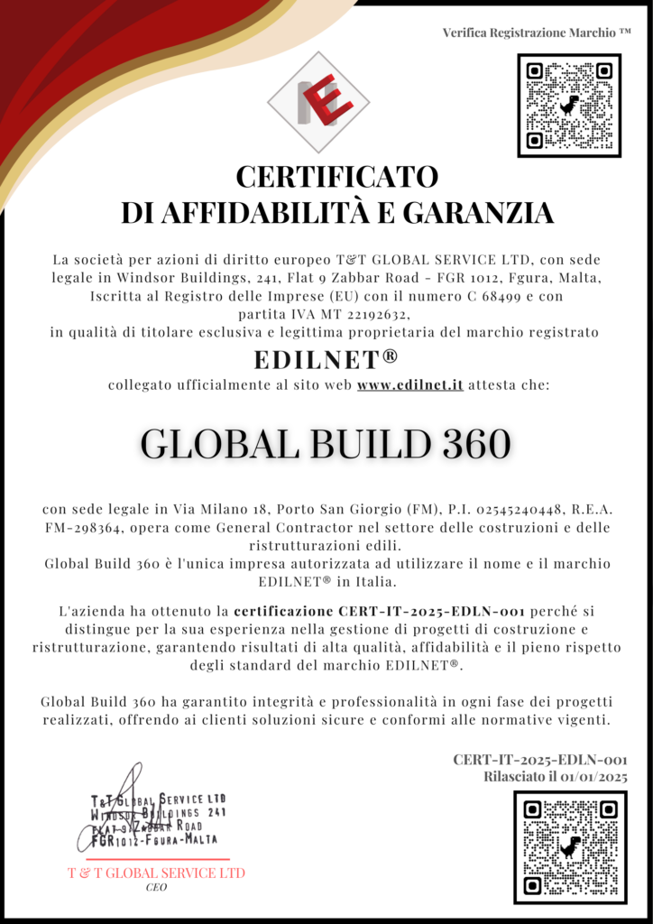 Certificato di affidabilità e Garanzia Edilnet